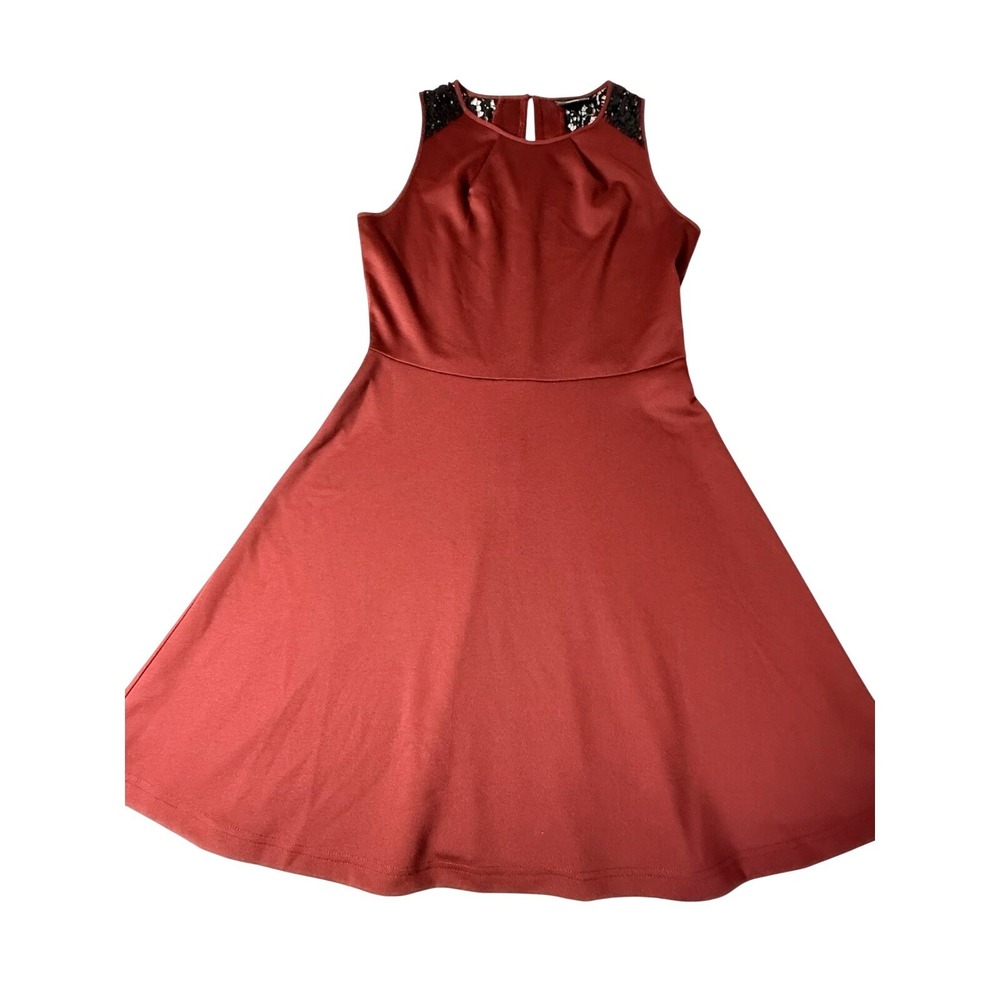 Mossimo‎ Burgundy Sleeveless Dress Size M Lace Cutout Fit & Flare